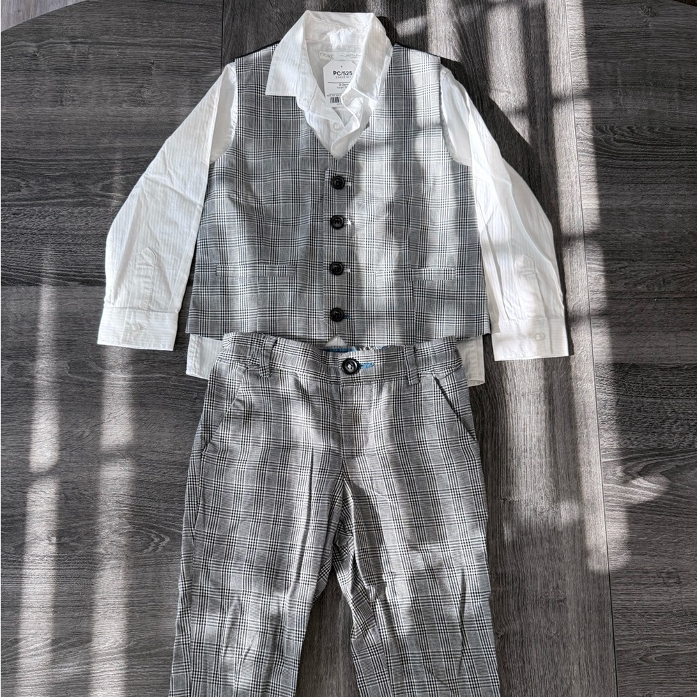 Next Black and White Checkered Vest Set